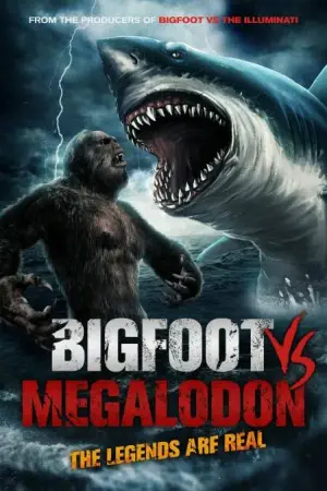 Постер Бигфут против мегалодона